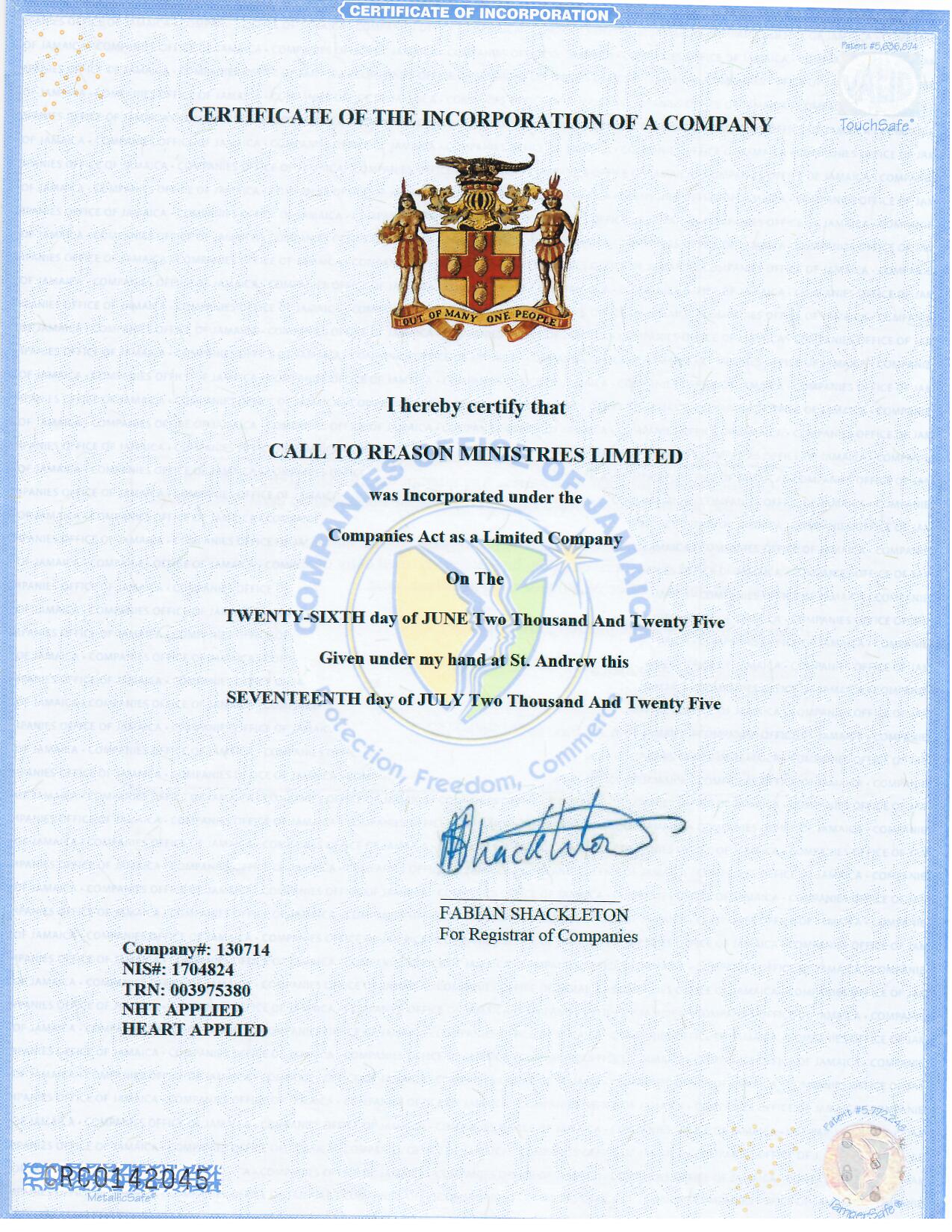 📃 MINISTRY INCORPORATION ANNOUNCEMENT 🙌