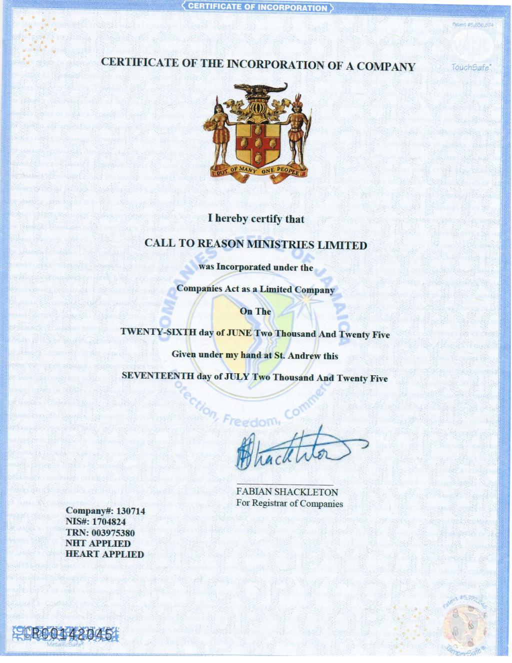 📜 MINISTRY INCORPORATION ANNOUNCEMENT 🙌